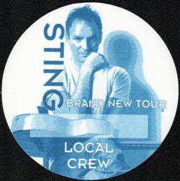 ##MUSICBP0194  - 1999 Sting Brand New Tour OTTO Local Crew Backstage Pass