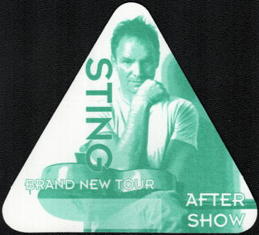 ##MUSICBP0195  - 1999 Sting Brand New Tour OTTO After Show Backstage Pass