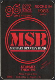 ##MUSICBP0281  - Michael Stanley Band 1983 Stanley Theatre OTTO Backstage Pass - Radio Promo 96 KX