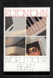 ##MUSICBP0380  - Elton John Laminated Backstage Pass from the 1986/87 World Tour