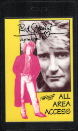 ##MUSICBP0370  - 1991 Rod Stewart All Area Access Laminated Backstage Pass from the Vagabond Heart Tour