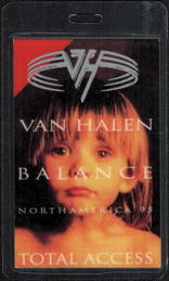 ##MUSICBP0260  - 1995 Van Halen Laminated Total Access Backstage Pass from the Balance Tour - Boy Pictured