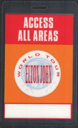 ##MUSICBP0437 - 1989 Elton John OTTO Laminated All Access Backstage Pass from the World Tour