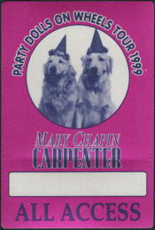 ##MUSICBP1601  - Mary Chapin Carpenter OTTO Cloth All Access Pass from the 1999 Party Dolls on Wheels Tour