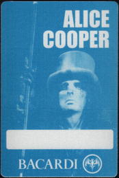 ##MUSICBP2228 - Alice Cooper OTTO Cloth Backstage Pass from the 1997-1999 Rock 'n' Roll Carnival Tour - Bacardi Ad