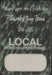 ##MUSICBP2231 - Prince and the Revolution 1984-85 Purple Rain OTTO Local Working Personnel Backstage Pass - Green Version