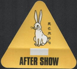 ##MUSICBP0724 - R.E.M. OTTO Cloth Backstage After Show Pass from the 1999 Up Tour - Rabbit