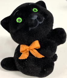 #HH234 - Plush Halloween Black Cat Decoration