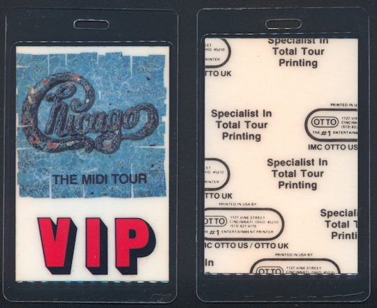 Chicago Laminated OTTO Backstage Pass from the 1987 Midi Tour