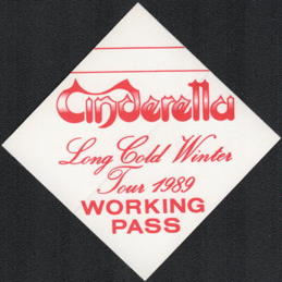 ##MUSICBP0450 - Cinderella OTTO Cloth Working Backstage Pass from the Long Cold Winter Tour
