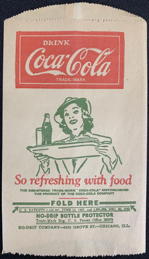 #CC184 - Coca Cola Dry Server with Lady Carrying a Tray with a Bottle of Coke