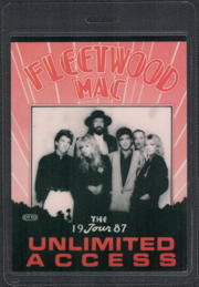 ##MUSICBP0237  - Fleetwood Mac 1987  Tango Tour Unlimited Access Laminated Backstage Pass