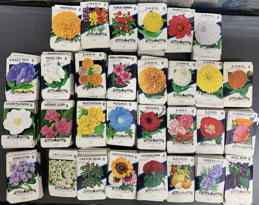 #CE086 - Set of 30 Different Lone Star 10¢ Flower and Ornamental Seed Packs from the 1950s