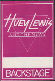 ##MUSICBP0057  - 1986/87 Huey Lewis and the News OTTO Backstage Pass from the World Tour