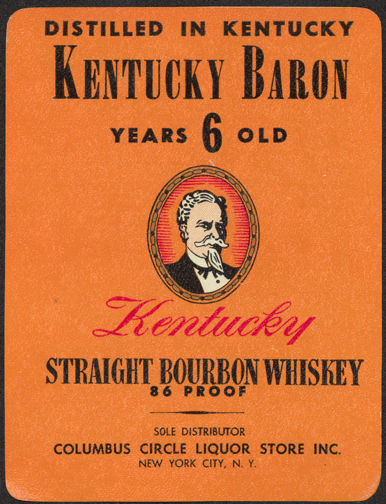 Kentucky Baron Straight Bourbon Whiskey Label