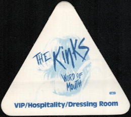 ##MUSICBP0183  - 1984-86 The Kinks Word of Mouth Tour OTTO Backstage Pass