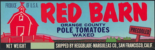 Red Barn Pole Tomatoes Crate Label