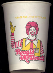 #CH681 - Early Ronald McDonald Waxed Cup