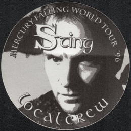##MUSICBP0085  - 1996 Sting Mercury Falling World Tour OTTO Backstage Local Crew Pass
