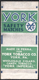 #UPaper220  - York Safety Match Box Wrapper - York, PA