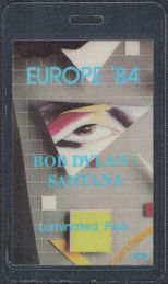 ##MUSICBP1863 - Bob Dylan and Santana OTTO Laminated Backstage Pass from the 1984 Europe Tour