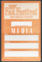 ##MUSICBP1192 - Cloth OTTO Media Pass for the 1994 World Wrestling Federation (WWF) Fan Festival