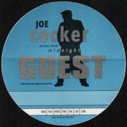 ##MUSICBP0198  - 1997 Joe Cocker Across from Midnight Tour OTTO Guest Backstage Pass