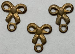 #BEADSC0299 - Tiny Brass Ribbon Charm/Decoration